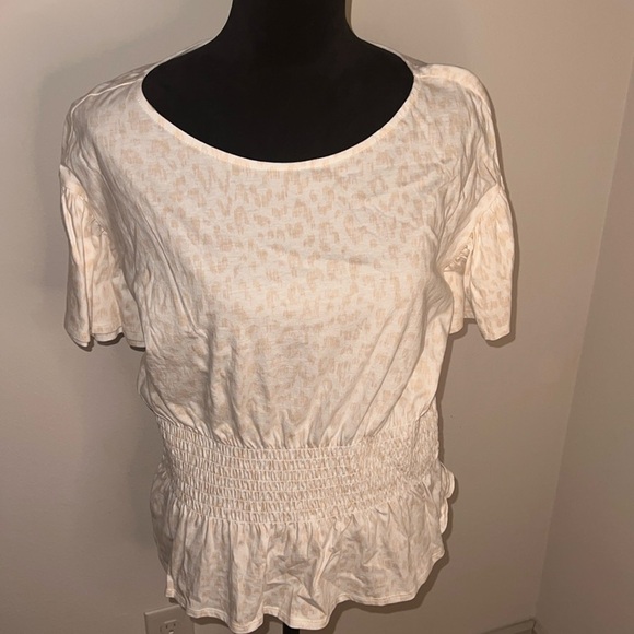 INC International Concepts Cotton animal Print Smock-Waist Top Sz L new - Picture 4 of 11